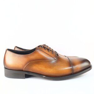 Bloomingdale Men Dylan Gray Fortuno Cap-toe Lace-up Oxfords Cognac 9M- 0107